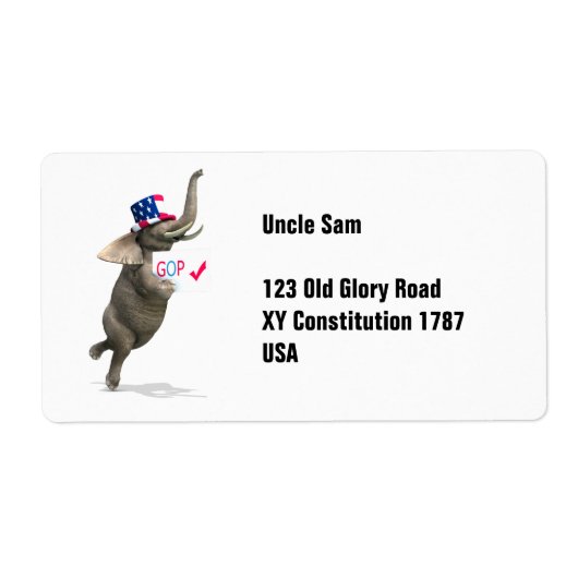 GOP Elephant Etiket (Voorkant)