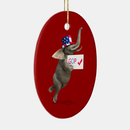 GOP Elephant Keramisch Ornament (Rechts)