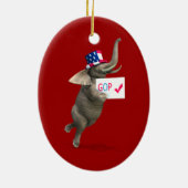 GOP Elephant Keramisch Ornament (Achterkant)
