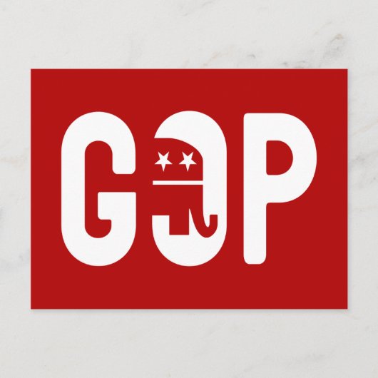 GOP Elephant Logo Briefkaart (Voorkant)