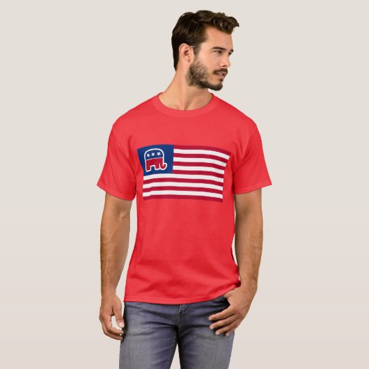 GOP Elephant Logo Flag T-shirt (Voorkant volledig)