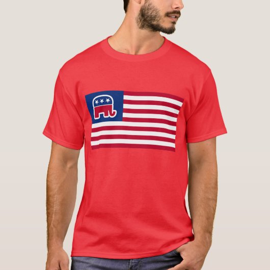 GOP Elephant Logo Flag T-shirt (Voorkant)