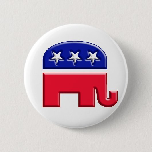 GOP Elephant Logo Ronde Button 5,7 Cm (Voorkant)