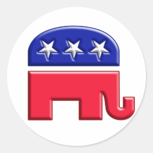 GOP Elephant Logo Ronde Sticker