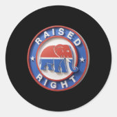 Gop Elephant Marches Proudly Raised Right Legacy Ronde Sticker (Voorkant)