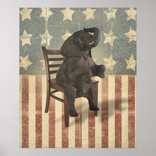GOP Elephant neemt het voorzitterschap over Funny Poster (Voorkant)