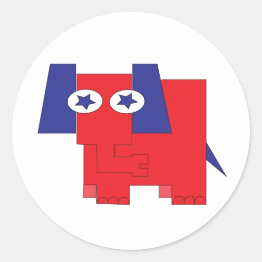 GOP Elephant Ronde Sticker (Voorkant)
