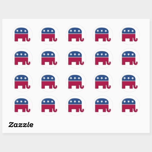 GOP Elephant Ronde Sticker (Vel)
