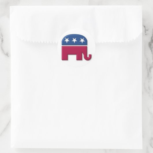 GOP Elephant Ronde Sticker (Tas)