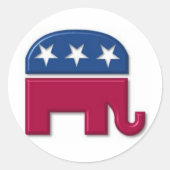 GOP Elephant Ronde Sticker (Voorkant)