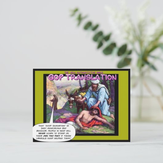 GOP en de Goede Samaritaan Briefkaart (Staand voorkant)