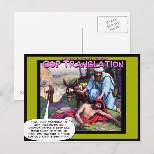 GOP en de Goede Samaritaan Briefkaart (Voorkant / Achterkant)