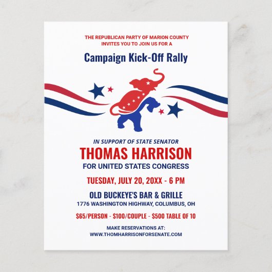 GOP Fundraising Campaign Kickoff Budget Flyer (Voorkant)