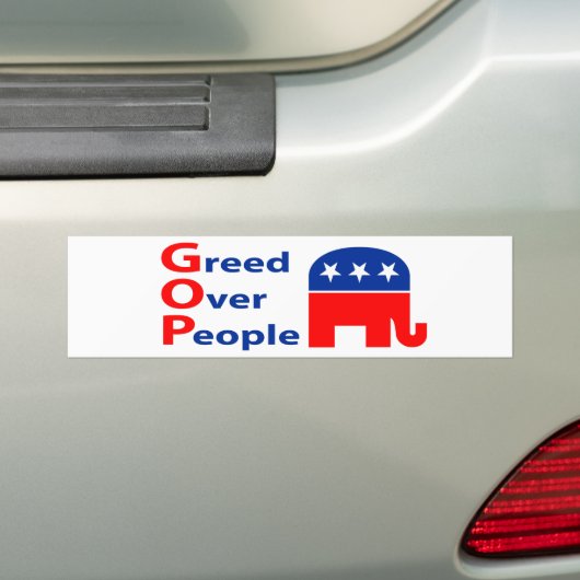 GOP - Goudweg over mensen Bumpersticker (Op auto)