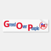 GOP = Greed Over People - Bumpersticker (Voorkant)