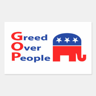 GOP - hebzucht boven mensen Rechthoekige Sticker