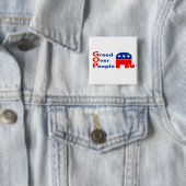 GOP - Hebzucht over Mensen Vierkante Button 5,1 Cm (In situ)