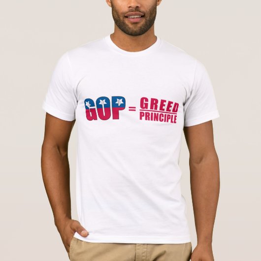 GOP = het Shirt van de Mannen van het beginsel "Gr (Voorkant)
