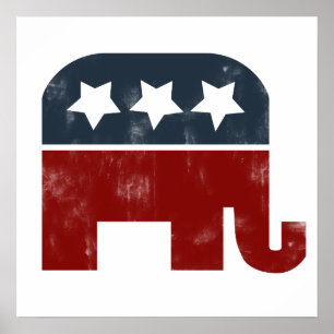 GOP-logo voor olifanten Poster