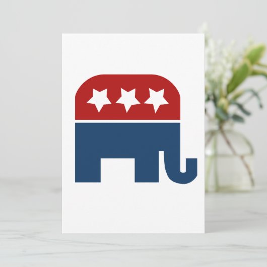 GOP olifant Logo republikein Kaart (Staand voorkant)
