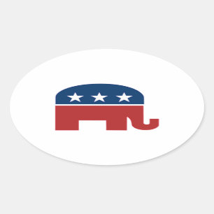 GOP-olifantensticker Ovale Sticker