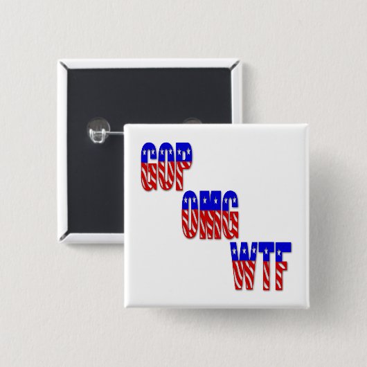 GOP OMG WTF VIERKANTE BUTTON 5,1 CM (Voorkant /achterkant)
