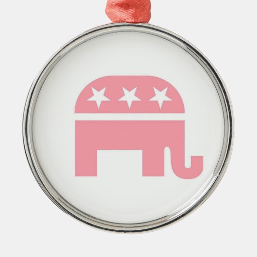 GOP Pink Elephant Cristmas Ornament (Voorkant)