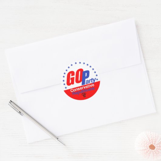 GOP REPUBLIKEINS 2016 RONDE STICKER (Envelop)
