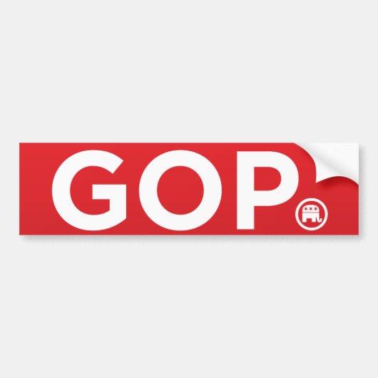 GOP Republikeins Logo Bumpersticker (Voorkant)