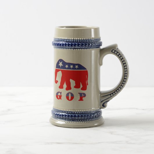 GOP - Rood, wit en blauw olifant Bierpul (Rechts)