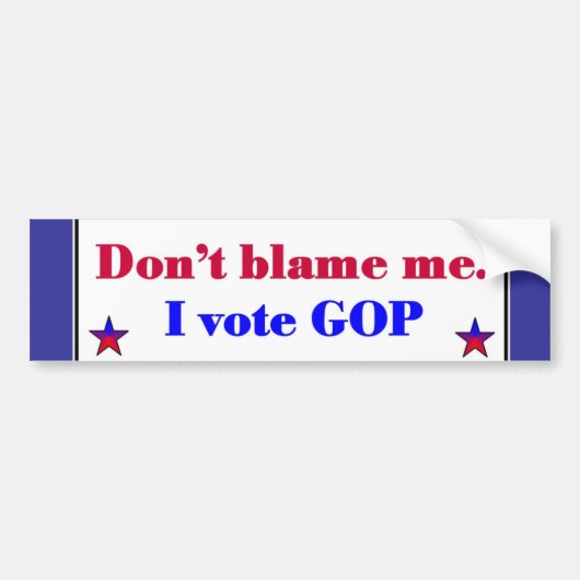 GOP-stemming Bumpersticker (Voorkant)