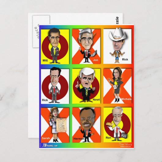 GOP Tic Tac Toe Briefkaart (Voorkant / Achterkant)