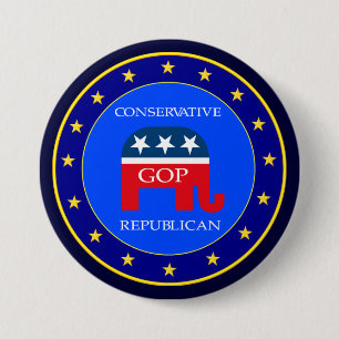 GOP USA RONDE BUTTON 7,6 CM