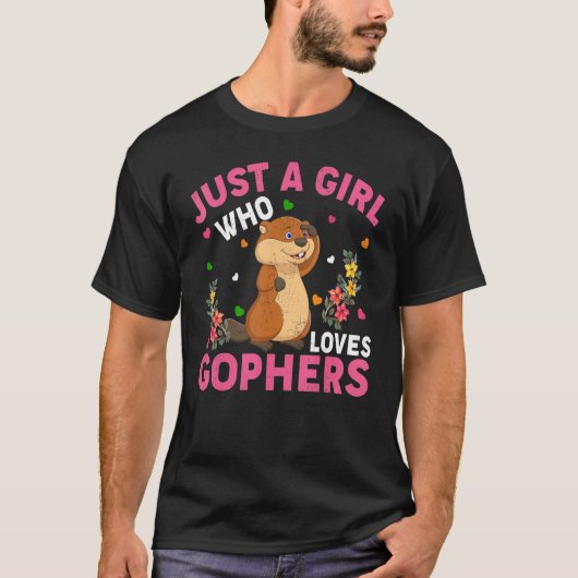 Gopher Animal, gewoon een meisje dat van gophers h T-shirt (Voorkant)