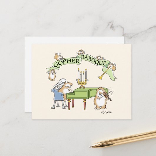 GOPHER BAROQUE van Sandra Boynton Briefkaart (Voorkant / Achterkant in situ)