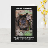 Gopher Birthday Kaart (Gele Bloem)