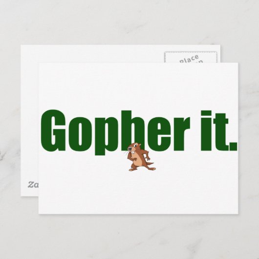 Gopher. Briefkaart (Voorkant / Achterkant)