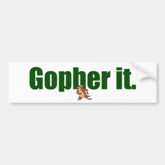 Gopher. Bumpersticker