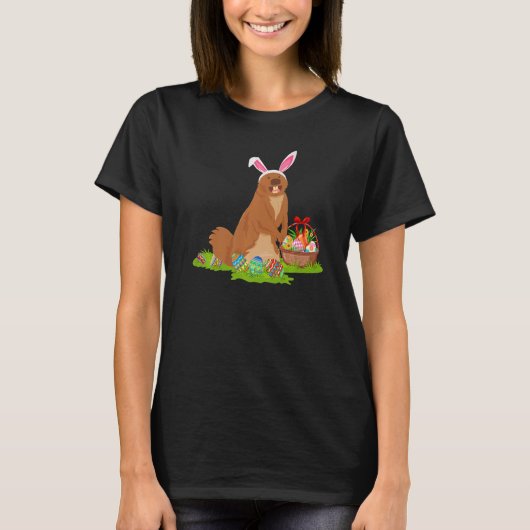 Gopher Easter Egg Hunting Bunny Gopher Easter Sund T-shirt (Voorkant)