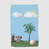 Gopher- en palmboom op funny Golf-handdoek Golfhanddoek (Voorkant)