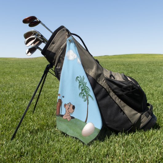 Gopher- en palmboom op funny Golf-handdoek Golfhanddoek (Groen)