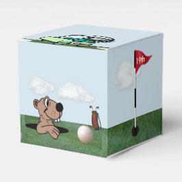 Gopher & Golf Favor Box w / Bal, Vlag, & Winkelwag Bedankdoosjes