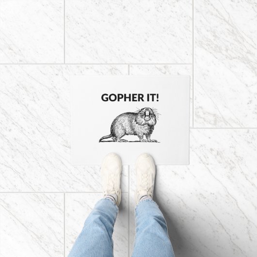 Gopher Het Grappig Gopher Woordspeling Deurmat (Binnen)