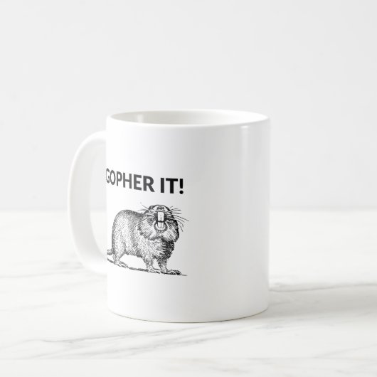 Gopher Het Grappig Gopher Woordspeling Koffiemok (Voorkant links)