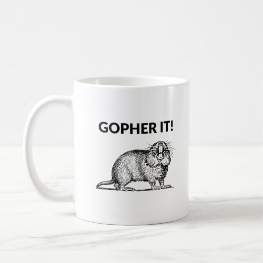 Gopher Het Grappig Gopher Woordspeling Koffiemok (Links)