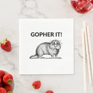 Gopher Het Grappig Gopher Woordspeling Servet