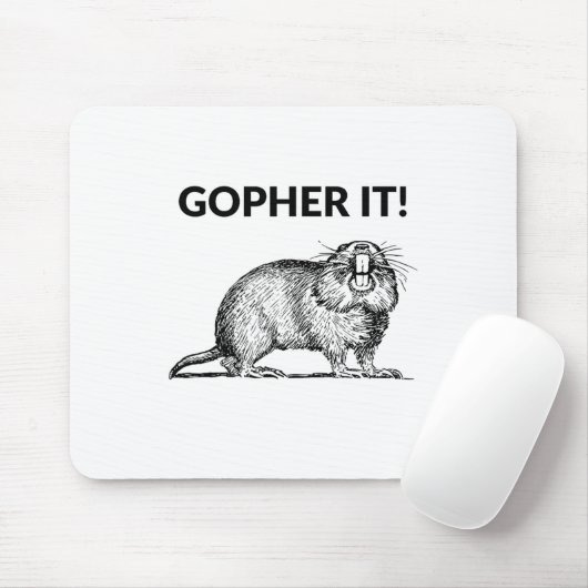 Gopher Het Grappige Gopher Woordspeling Muismat (Met muis)