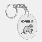 Gopher Het Is Grappig Gopher Grapje Sleutelhanger (Voorkant Links)