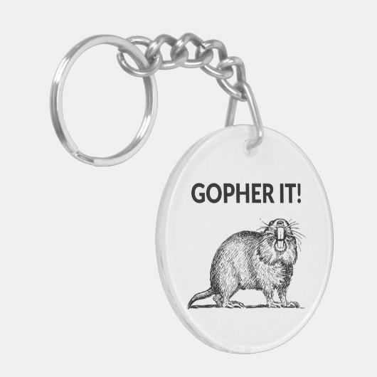 Gopher Het Is Grappig Gopher Grapje Sleutelhanger (Voorkant Links)