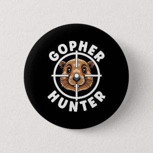 Gopher Hunter Crosshairs Trap Hunting Ronde Button 5,7 Cm